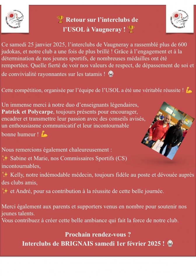 Image de l'actu 'Merci USOL JUDO !'