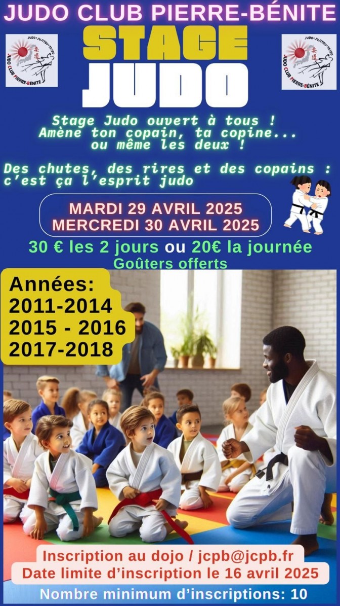 Image de l'actu 'Stage judo pendant les vacances de printemps : Nous ouvrons le stage des vacances aux non licenciés !'